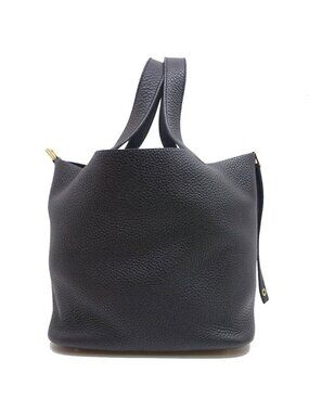 Hermes Picotin Lock MM Taurillon Clemence BK GD Handbag